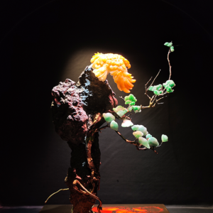 Yellow‑Jade Bird with Green Branches