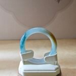 Blue‑Mist Gilded Jadeite Bangle
