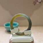 Autumn‑Valley Golden‑Ink Jadeite Bangle